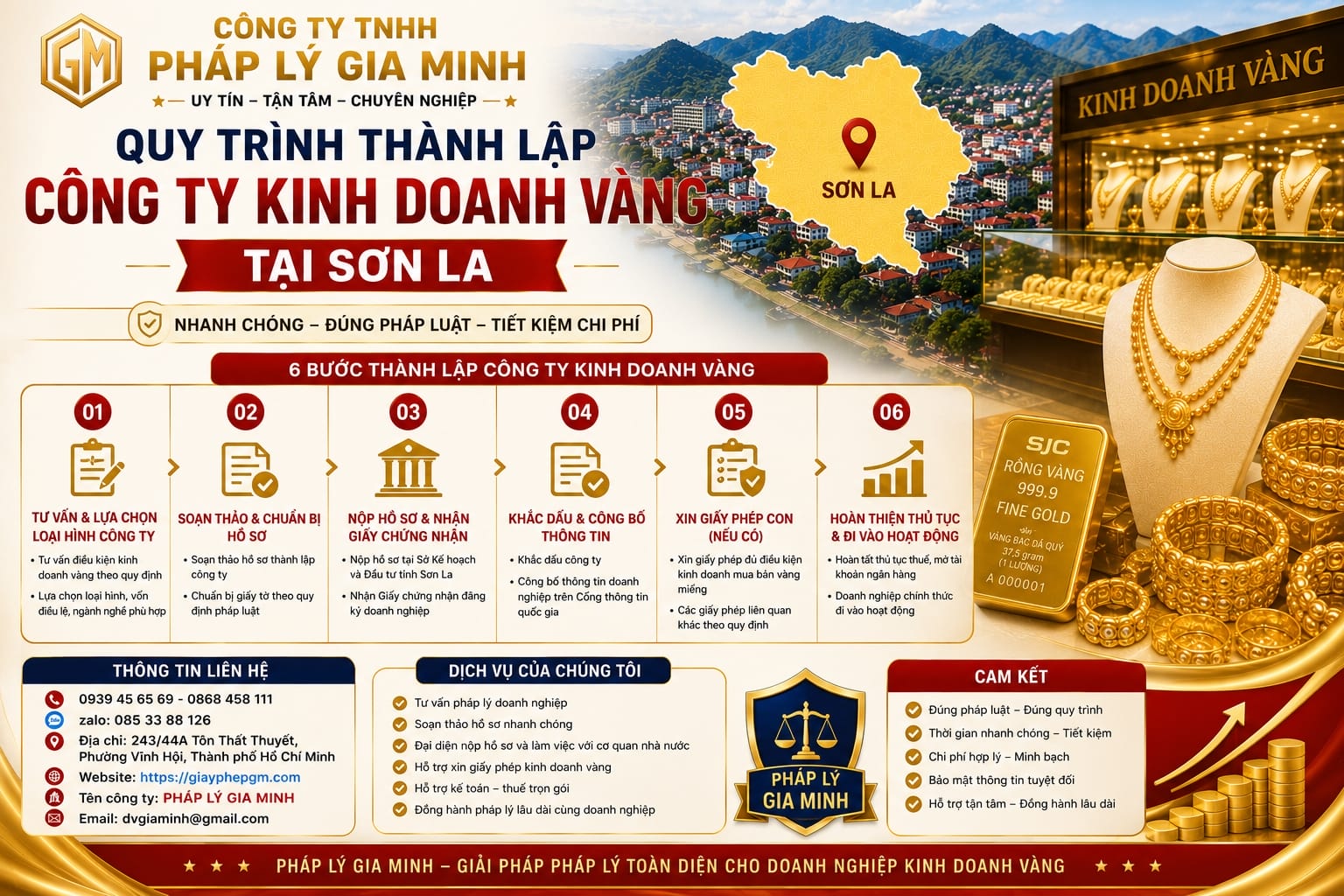 Thành lập công ty kinh doanh vàng tại Sơn La – Điều kiện, thủ tục và giải pháp tối ưu 2026 12 Quy trình thành lập công ty vàng tại Sơn La