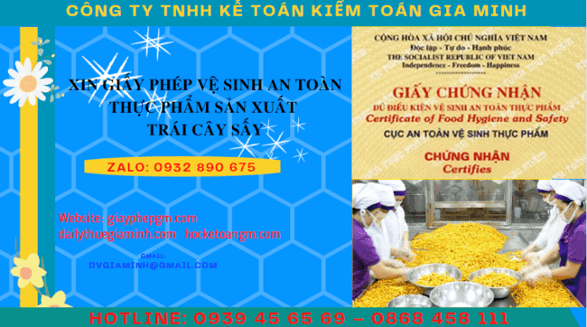 Thủ tục xin giấy phép vệ sinh an toàn thực phẩm cho cơ sở sản xuất trái cây sấy tại Huế 6 Thủ tục xin cấp giấy phép an toàn thực phẩm trái cây sấy 2023 Huế