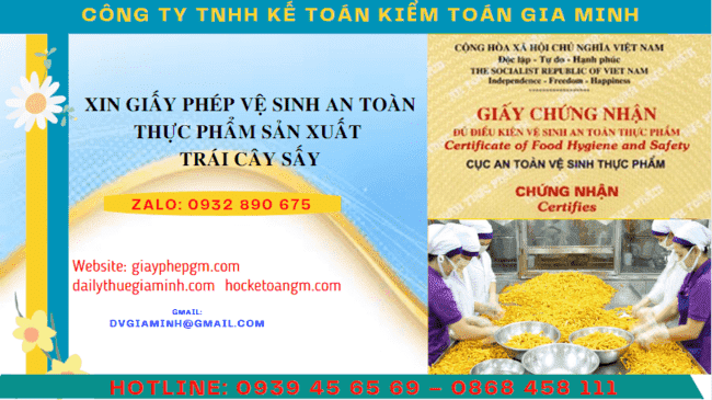 XIN GIẤY PHÉP VỆ SINH AN TOÀN THỰC PHẨM SẢN XUẤT TRÁI CÂY SẤY TẠI HÀ NAM 3 Thủ tục xin cấp giấy phép an toàn thực phẩm trái cây sấy 2023 Hà Nam