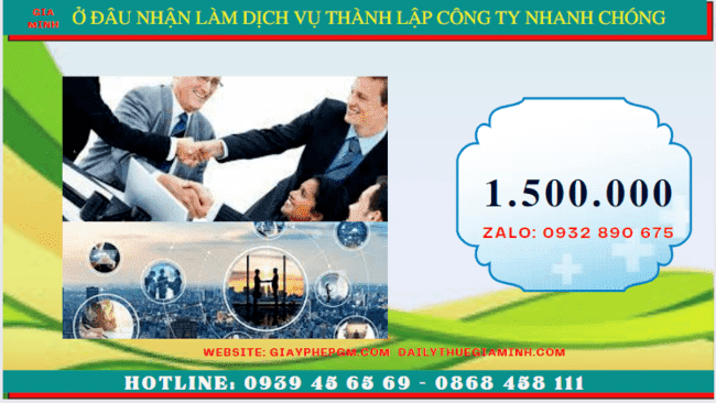 Chi phí dịch vụ thành lập công ty trọn gói tại Huyện Sóc Sơn - Hà Nội