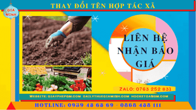 Chi phí trọn gói thay đổi tên hợp tác xã