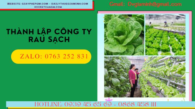 Dịch vụ thành lập công ty kinh doanh rau sạch