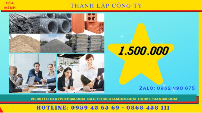 Chi phí thành lập công ty vật liệu xây dựng
