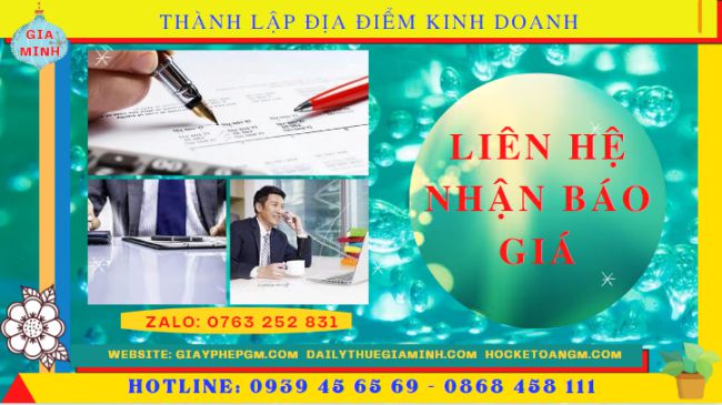Thủ tục thành lập địa điểm kinh doanh 5 Chi phí trọn gói thành lập địa điểm kinh doanh