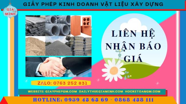 Chi phí xin giấy phép kinh doanh vật liệu xây dựng