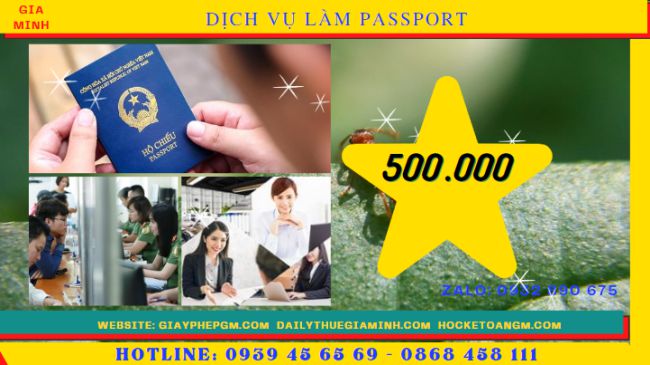 Phí dịch vụ  làm passport nhanh 