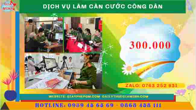 Chi phí dịch vụ làm căn cước công dân tại Bến Tre
