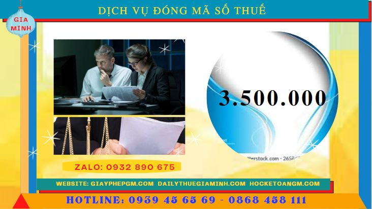 DỊCH VỤ ĐÓNG MÃ SỐ THUẾ TẠI BÀ RỊA VŨNG TÀU 2 Chi phí thuê dịch vụ đóng mã số thuế tại Bà Rịa Vũng Tàu
