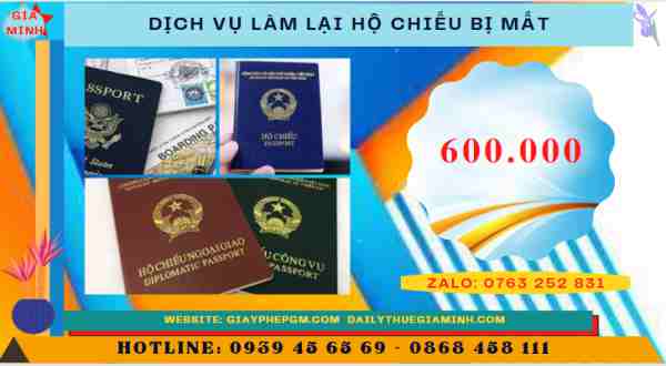 Làm lại hộ chiếu do mất hoặc thất lạc hết bao nhiêu tiền tại Bình Dương