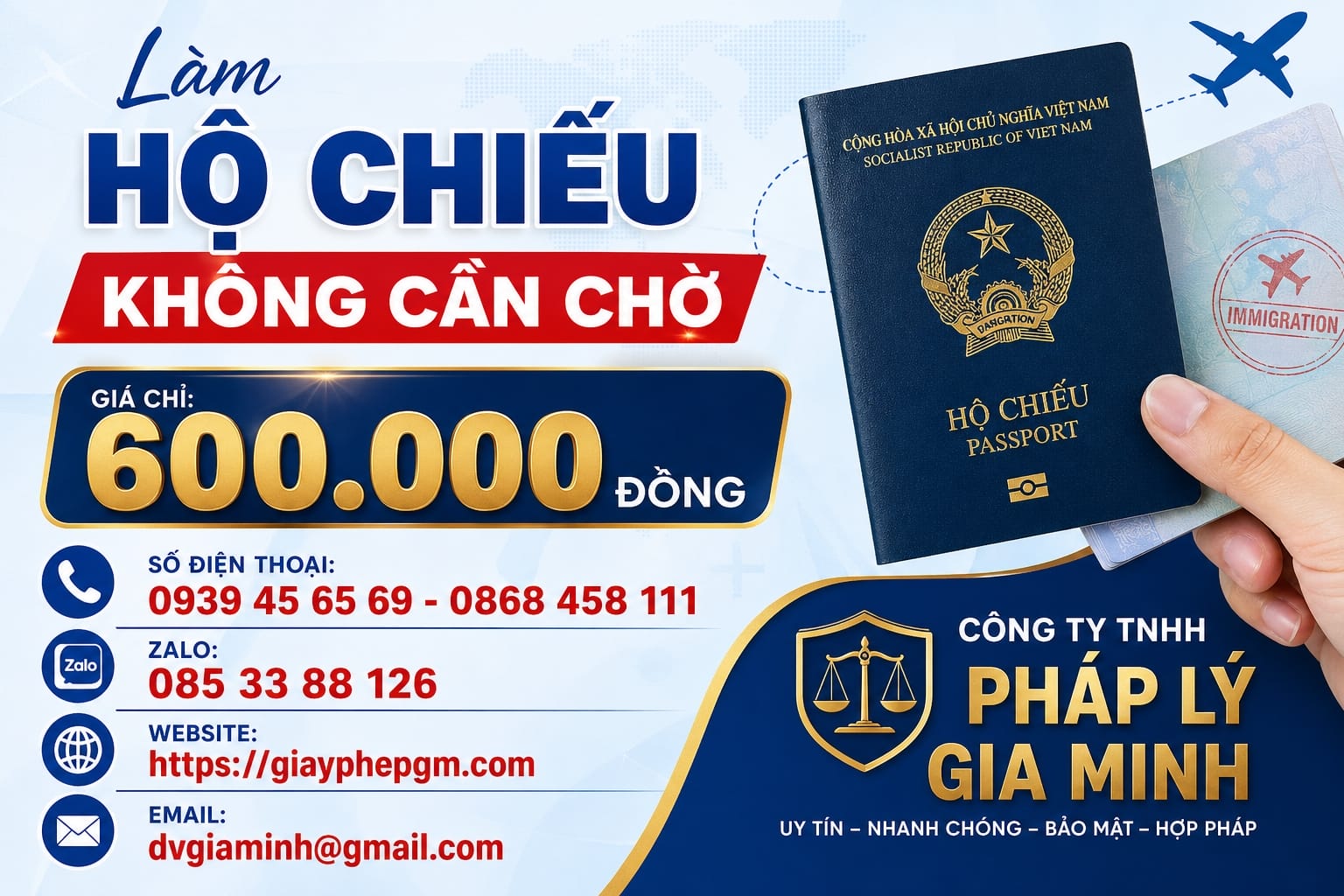 Chi phí làm lại hộ chiếu bị mất Thanh Hóa