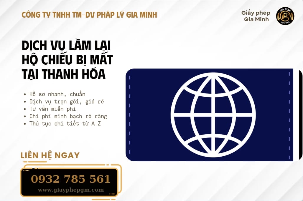 Dịch vụ làm lại hộ chiếu bị mất tại Thanh Hóa
