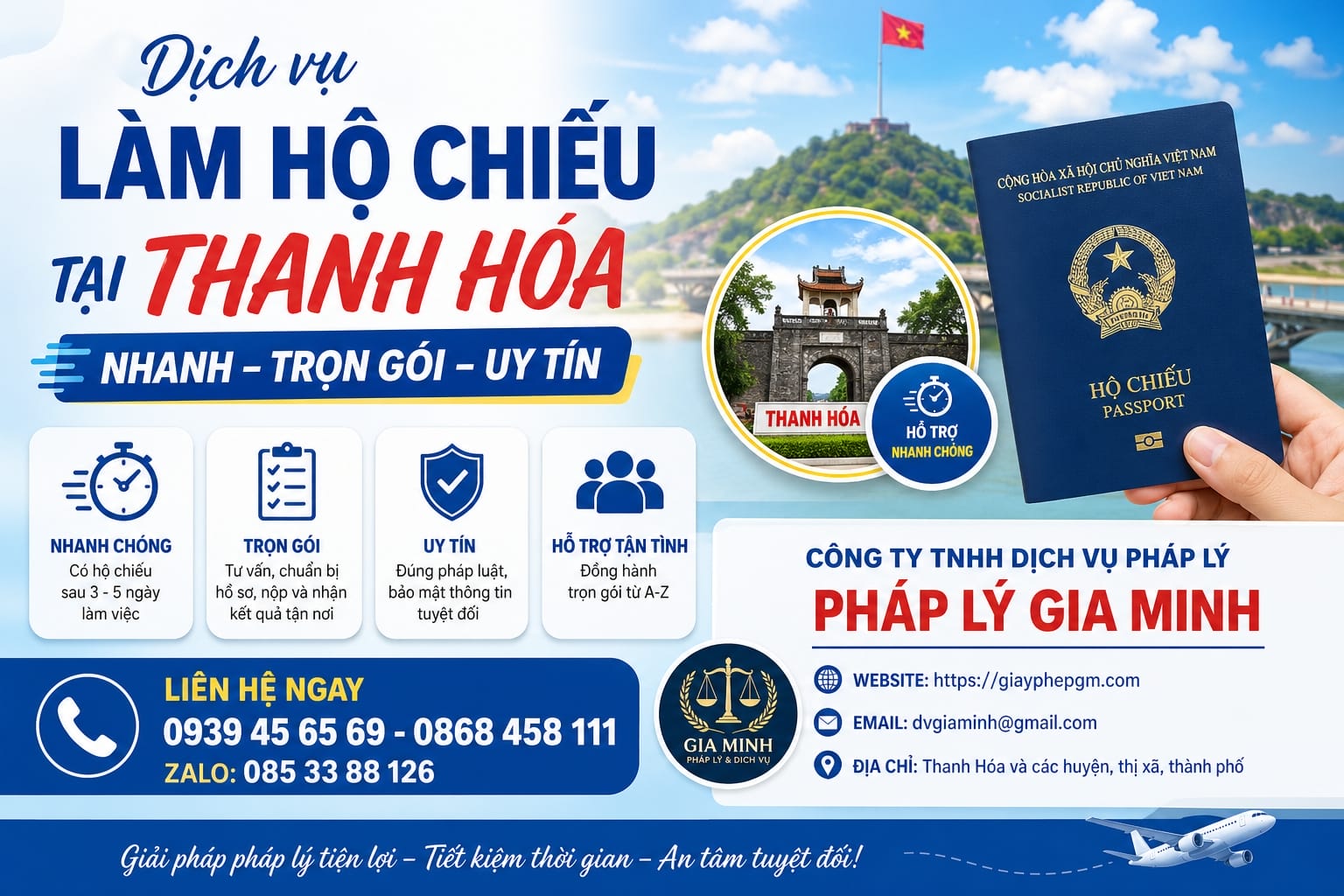Dịch vụ làm lại hộ chiếu bị mất tại Thanh Hóa