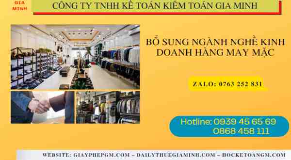 Hướng dẫn bổ sung mã ngành nghề kinh doanh hàng may mặc giày dép chi tiết 6 Bổ sung thêm mã ngành nghề bán lẻ hàng may mặc