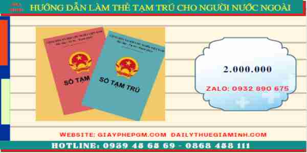 Hướng dẫn làm thẻ tạm trú cho người nước ngoài 5 Chi phí làm thẻ tạm trú cho người nước ngoài