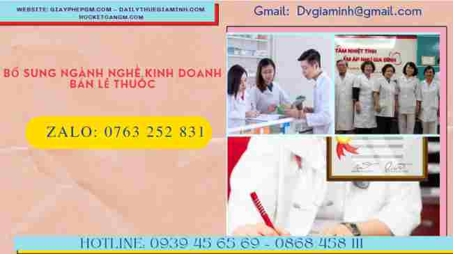Bổ sung ngành nghề bán lẻ thuốc, dụng cụ y tế, mỹ phẩm 1 Bổ sung thêm mã ngành nghề bán lẻ thuốc