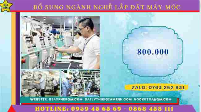 BỔ SUNG NGÀNH NGHỀ LẮP ĐẶT MÁY MÓC, THIẾT BỊ CÔNG NGHIỆP 13 Chi phí bổ sung ngành nghề lắp đặt máy móc thiết bị công nghiệp