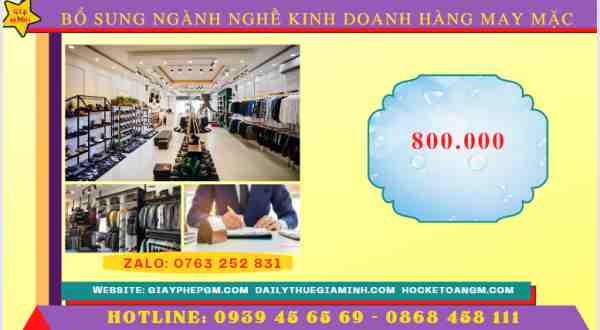 Hướng dẫn bổ sung mã ngành nghề kinh doanh hàng may mặc giày dép chi tiết 8 Chi phí bổ sung thêm mã ngành nghề bán lẻ hàng may mặc
