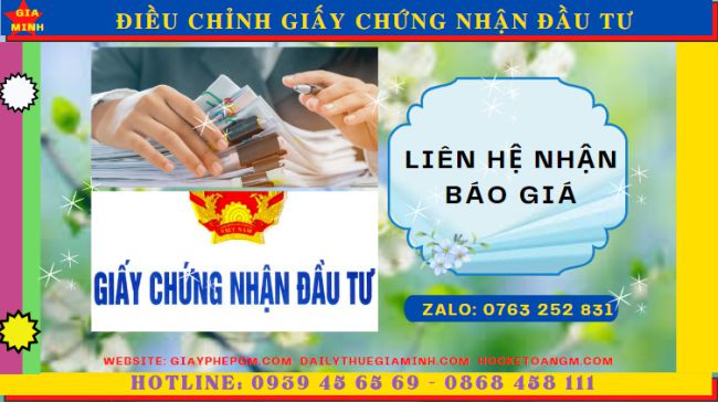 Điều chỉnh giấy chứng nhận đầu tư tại Bắc Ninh 11 Chi phí dịch vụ điều chỉnh giấy chứng nhận đầu tư ở Bắc Ninh