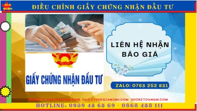 Chi phí dịch vụ điều chỉnh giấy chứng nhận đầu tư ở Cần Thơ