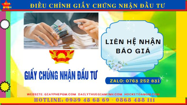 Chi phí dịch vụ điều chỉnh giấy chứng nhận đầu tư ở Gia Lai