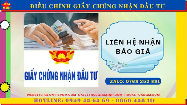 Điều chỉnh giấy chứng nhận đầu tư tại Hưng Yên 11 Chi phí dịch vụ điều chỉnh giấy chứng nhận đầu tư ở Hưng Yên