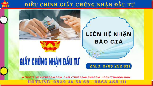 Điều chỉnh giấy chứng nhận đầu tư tại Lai Châu 11 Chi phí dịch vụ điều chỉnh giấy chứng nhận đầu tư ở Lai Châu