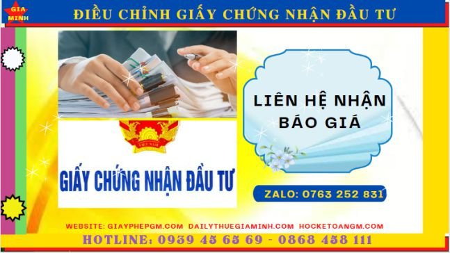 Chi phí dịch vụ điều chỉnh giấy chứng nhận đầu tư ở Lâm Đồng