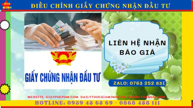 Chi phí dịch vụ điều chỉnh giấy chứng nhận đầu tư ở Sơn La