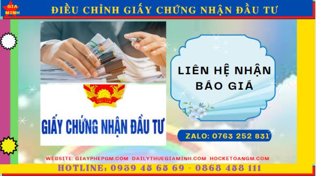 Chi phí dịch vụ điều chỉnh giấy chứng nhận đầu tư ở Thanh Hóa