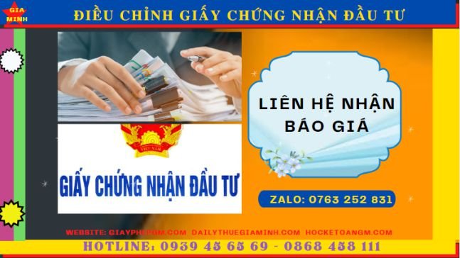 Chi phí dịch vụ điều chỉnh giấy chứng nhận đầu tư ở Thành Phố Cần Thơ