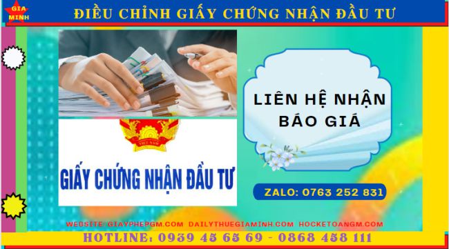 Chi phí dịch vụ điều chỉnh giấy chứng nhận đầu tư ở Yên Bái