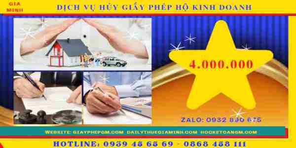 Chi phí hủy giấy phép hộ kinh doanh cá thể tại Hòa Bình 