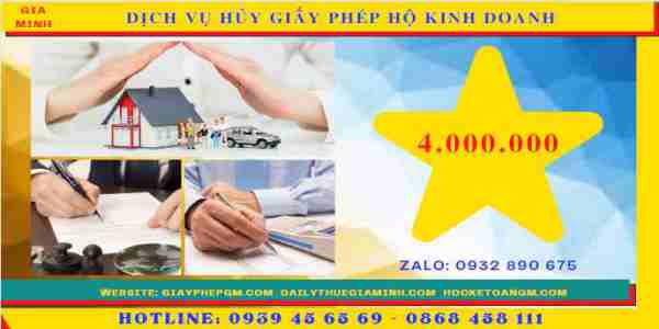 Chi phí hủy giấy phép hộ kinh doanh cá thể tại Phú Thọ 