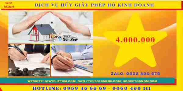 Chi phí hủy giấy phép hộ kinh doanh cá thể tại Sơn La 