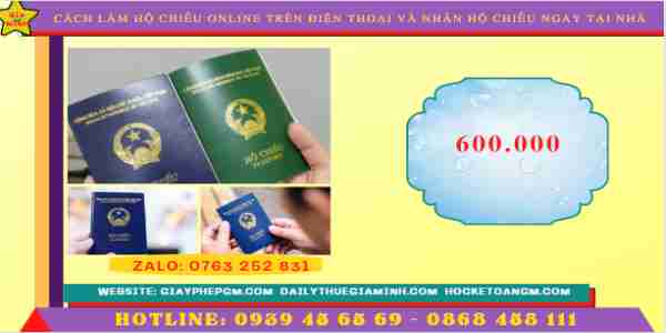 Chi phí làm hộ chiếu online trên điện thoại
