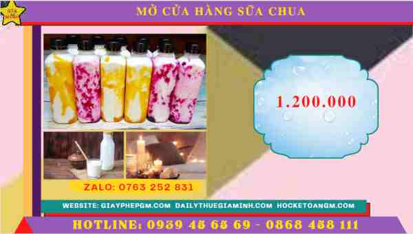MỞ CỬA HÀNG CHẾ BIẾN VÀ KINH DOANH SỮA CHUA UỐNG 13 Chi phí mở cửa hàng kinh doanh sữa chua uống liền