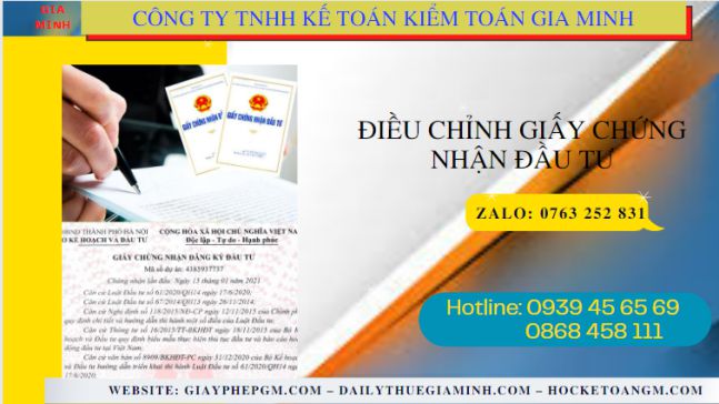 Dịch vụ điều chỉnh giấy chứng nhận đầu tư tại Bình Phước