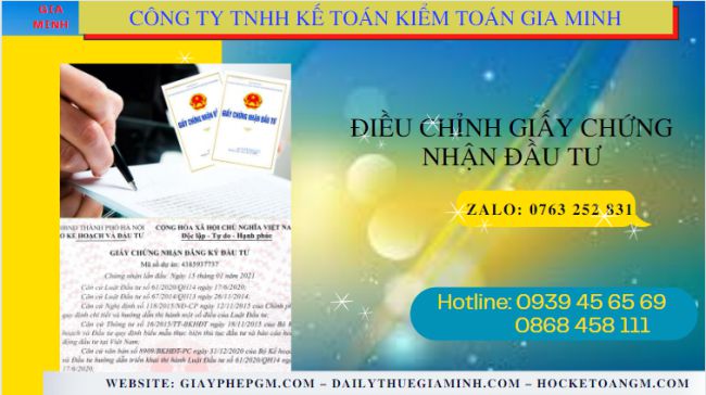 Dịch vụ điều chỉnh giấy chứng nhận đầu tư tại Cần Thơ