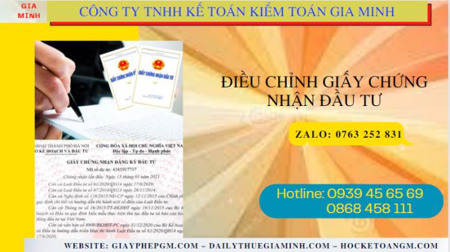 Dịch vụ điều chỉnh giấy chứng nhận đầu tư tại Đắk Nông