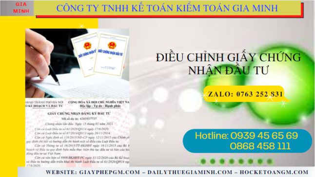 Dịch vụ điều chỉnh giấy chứng nhận đầu tư tại Điện Biên
