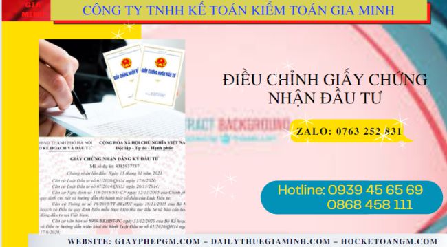 Điều chỉnh giấy chứng nhận đầu tư tại Đồng Nai 8 Dịch vụ điều chỉnh giấy chứng nhận đầu tư tại Đồng Nai