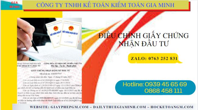 Điều chỉnh giấy chứng nhận đầu tư tại Gia Lai 8 Dịch vụ điều chỉnh giấy chứng nhận đầu tư tại Hà Nam