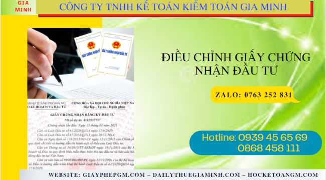 Dịch vụ điều chỉnh giấy chứng nhận đầu tư tại Huế