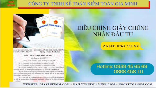 Điều chỉnh giấy chứng nhận đầu tư tại Lai Châu 8 Dịch vụ điều chỉnh giấy chứng nhận đầu tư tại Lai Châu