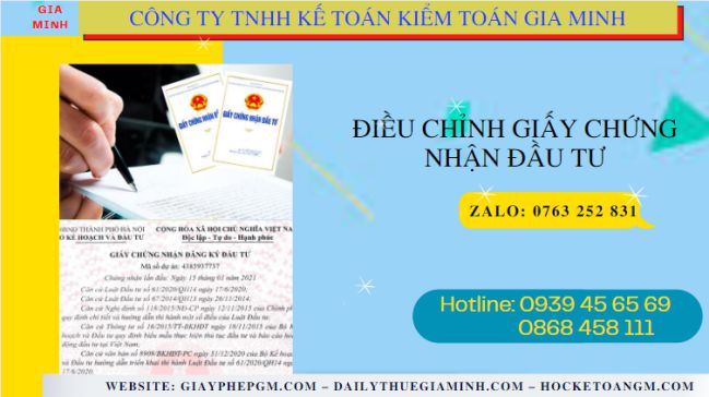 Dịch vụ điều chỉnh giấy chứng nhận đầu tư tại Phú Thọ