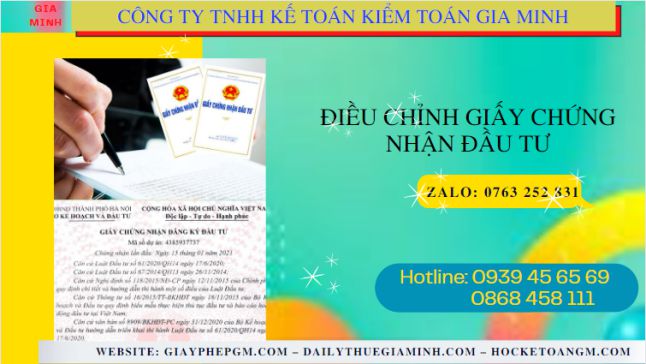 Dịch vụ điều chỉnh giấy chứng nhận đầu tư tại Sơn La