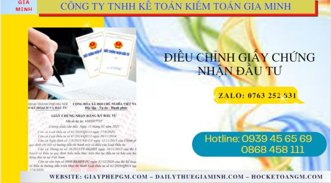 Dịch vụ điều chỉnh giấy chứng nhận đầu tư tại Thành Phố Huế