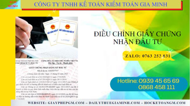 Dịch vụ điều chỉnh giấy chứng nhận đầu tư tại TT Huế