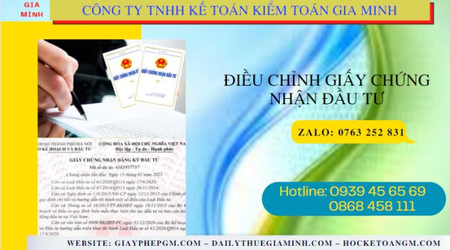 Dịch vụ điều chỉnh giấy chứng nhận đầu tư tại Tuyên Quang