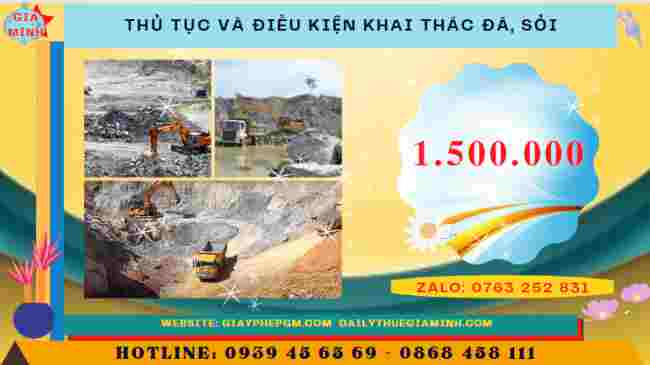 Thủ tục và điều kiện khai thác đá, sỏi 5 Điều kiện cấp phép khai thác cát, sỏi bờ sông